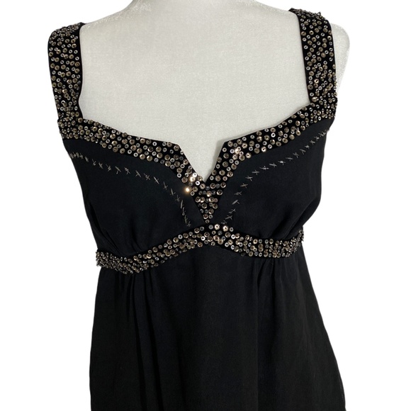 Nanette Lepore Black Sequin Silk Blend Blouse 6 EU - Picture 3 of 9